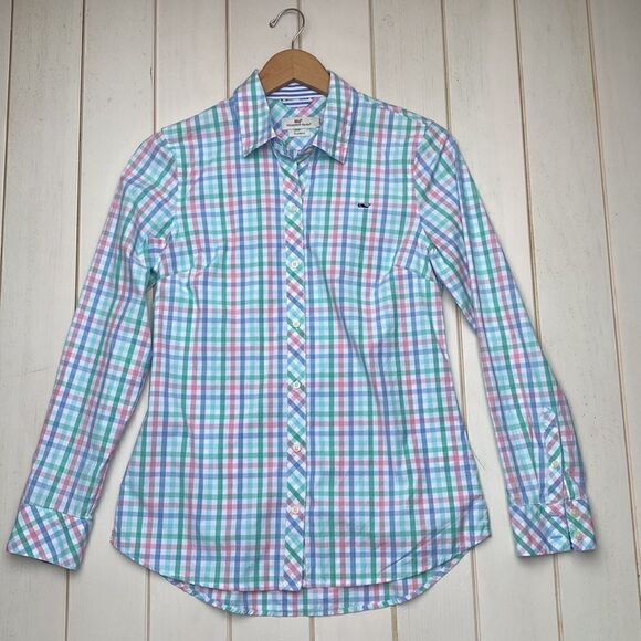 Pastel Plaid Cotton Button Down Shirt​ - Picture 13 of 13